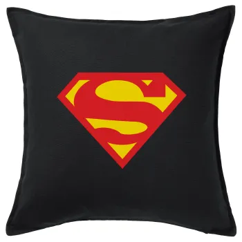 Superman, Sofa cushion black 50x50cm includes filling