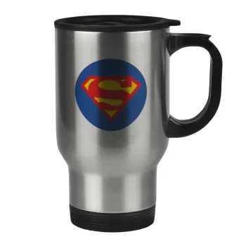 Superman, Stainless steel travel mug with lid, double wall 450ml