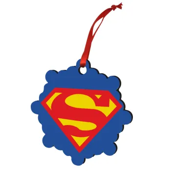 Superman, Christmas ornament snowflake wooden 7.5cm