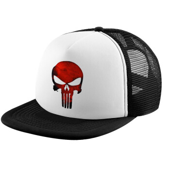 Red skull, Καπέλο Soft Trucker με Δίχτυ Black/White 