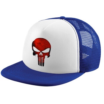 Red skull, Καπέλο Soft Trucker με Δίχτυ Blue/White 