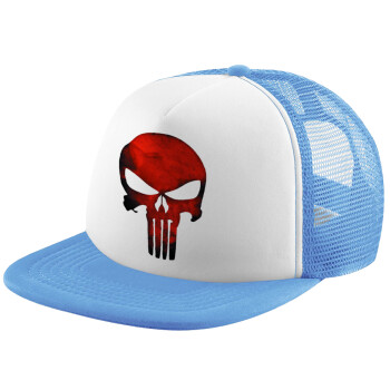 Red skull, Καπέλο Soft Trucker με Δίχτυ Γαλάζιο/Λευκό