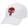 Red skull, Καπέλο ενηλίκων Jockey Λευκό (snapback, 5-φύλλο, unisex)