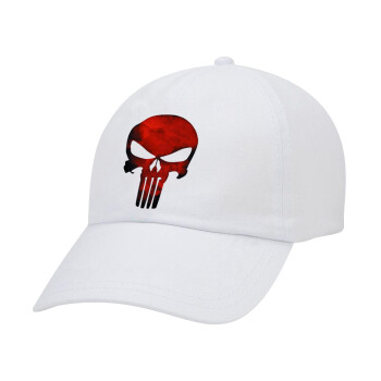 Red skull, Καπέλο Ενηλίκων Baseball Λευκό 5-φύλλο (POLYESTER, ΕΝΗΛΙΚΩΝ, UNISEX, ONE SIZE)