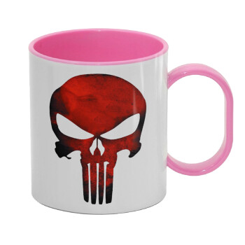 Red skull, Κούπα (πλαστική) (BPA-FREE) Polymer Ροζ για παιδιά, 330ml