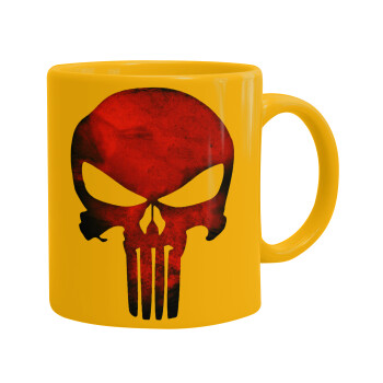 Red skull, Κούπα, κεραμική κίτρινη, 330ml