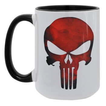 Red skull, Κούπα Mega 15oz, κεραμική Μαύρη, 450ml