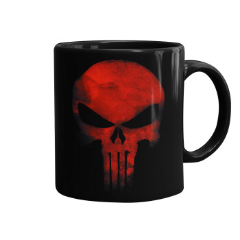 Red skull, Mug black, ceramic, 330ml