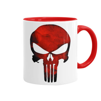 Red skull, Mug colored red, ceramic, 330ml