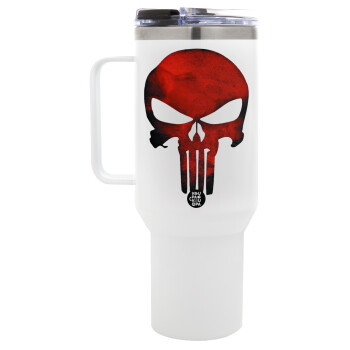 Red skull, Mega Tumbler με καπάκι, διπλού τοιχώματος (θερμό) 1,2L