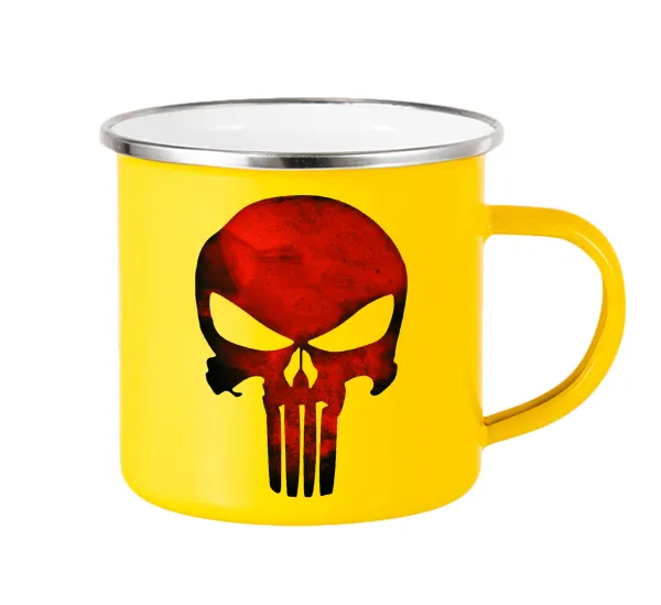 Red skull — Yellow Enamel Metallic Cup 360ml