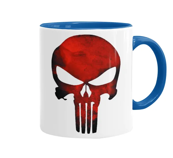 Red skull — Κούπα χρωματιστή μπλε, κεραμική, 330ml