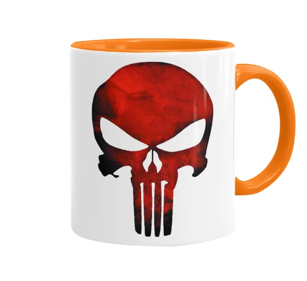 Red skull — Κούπα χρωματιστή πορτοκαλί, κεραμική, 330ml