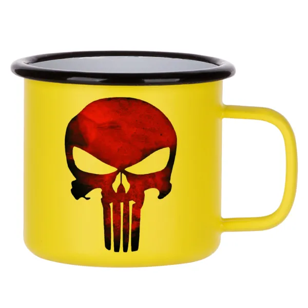 Red skull — Κούπα Μεταλλική εμαγιέ ΜΑΤ Κίτρινη 360ml