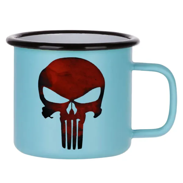 Red skull — Κούπα Μεταλλική εμαγιέ ΜΑΤ σιέλ 360ml