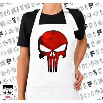 Red skull, Ποδιά μακριά Σεφ ολόσωμη με τσέπες white (ΕΝΗΛΙΚΩΝ)