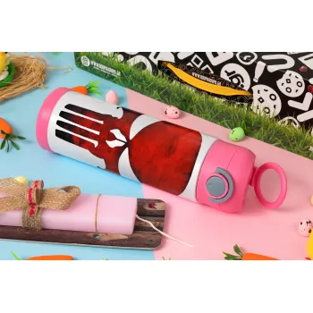 Red skull, Πασχαλινή Λαμπάδα με Παιδικό παγούρι θερμό, ανοξείδωτο, με καλαμάκι ασφαλείας, ΡΟΖ (500ml)