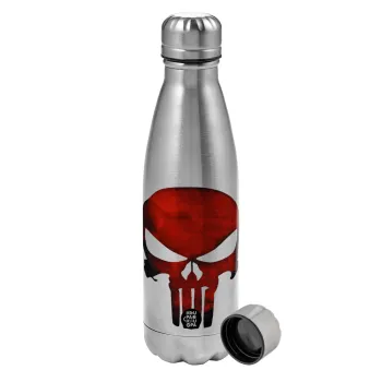 Red skull, Metallic water bottle, stainless steel, 750ml