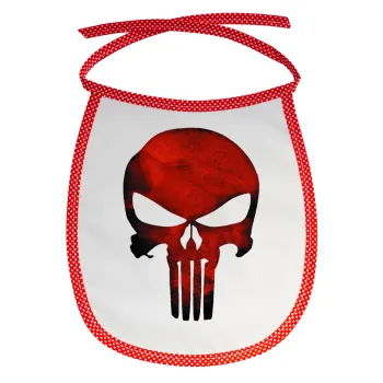 Red skull, Σαλιάρα μωρού αλέκιαστη με κορδόνι Κόκκινη