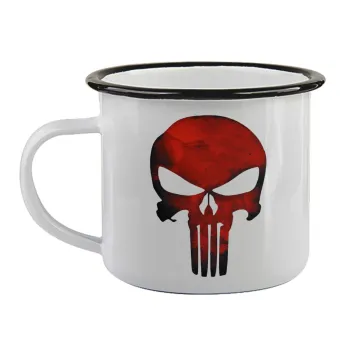 Red skull, Κούπα εμαγιέ με μαύρο χείλος 360ml