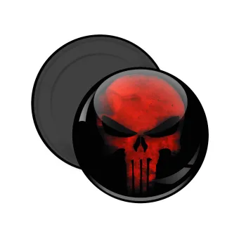 Red skull, Μαγνητάκι ψυγείου στρογγυλό διάστασης 5cm