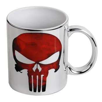 Red skull, Κούπα κεραμική, ασημένια καθρέπτης, 330ml