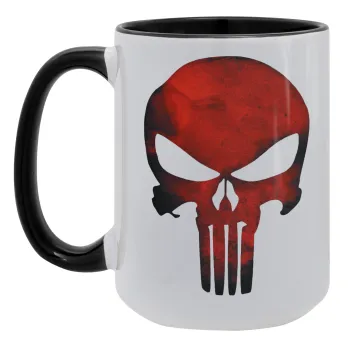 Red skull, Κούπα Mega 15oz, κεραμική Μαύρη, 450ml