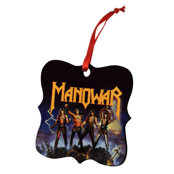 Manowar Fighting the world, Στολίδι Χριστουγεννιάτικο στολίδι polygon ξύλινο 7.5cm