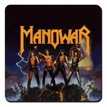 Manowar Fighting the world, Τετράγωνο μαγνητάκι ξύλινο 9x9cm