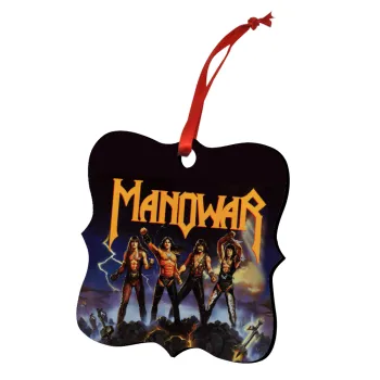 Manowar Fighting the world, Στολίδι Χριστουγεννιάτικο στολίδι polygon ξύλινο 7.5cm