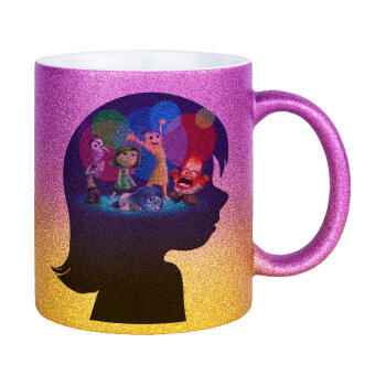 Τα Μυαλά που Κουβαλάς, Κούπα Χρυσή/Ροζ Glitter, κεραμική, 330ml