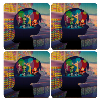 Τα Μυαλά που Κουβαλάς, ΣΕΤ x4 Σουβέρ ξύλινα τετράγωνα plywood (9cm)