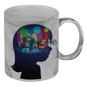 Τα Μυαλά που Κουβαλάς, Κούπα κεραμική, marble style (μάρμαρο), 330ml