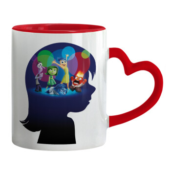 Τα Μυαλά που Κουβαλάς, Mug heart red handle, ceramic, 330ml