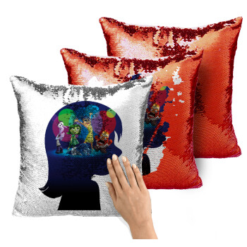 Τα Μυαλά που Κουβαλάς, Μαξιλάρι καναπέ Μαγικό Κόκκινο με πούλιες 40x40cm περιέχεται το γέμισμα