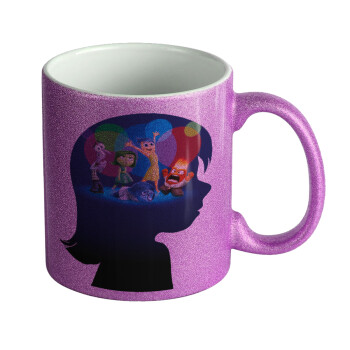 Τα Μυαλά που Κουβαλάς, Κούπα Μωβ Glitter που γυαλίζει, κεραμική, 330ml