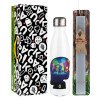 Easter candle, metallic white thermos bottle (500ml) & aromatic flat candle (30cm) (GRAY)