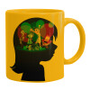 Ceramic coffee mug yellow, 330ml
