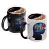 Color changing magic Mug, ceramic, 330ml when adding hot liquid inside, the black colour desappears (1 pcs)