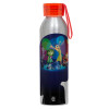 Aluminum Sports Bottle 650ml – Silver with Red Cap and Silicone Strap