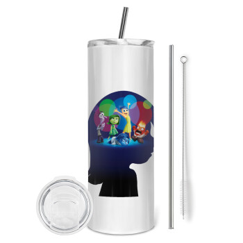 Τα Μυαλά που Κουβαλάς, Tumbler stainless steel 600ml, with metal straw & cleaning brush