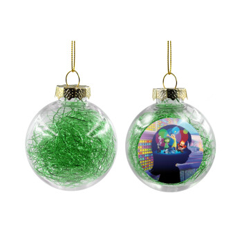 Τα Μυαλά που Κουβαλάς, Χριστουγεννιάτικη μπάλα δένδρου διάφανη με πράσινο γέμισμα 8cm