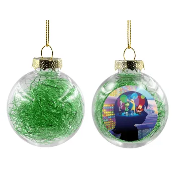 Τα Μυαλά που Κουβαλάς, Transparent Christmas tree ball ornament with green filling 8cm