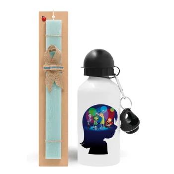 Τα Μυαλά που Κουβαλάς, Πασχαλινή Λαμπάδα με παγούρι μεταλλικό αλουμινίου (500ml) & λαμπάδα αρωματική πλακέ (30cm) (ΤΙΡΚΟΥΑΖ)