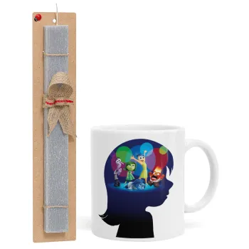 Τα Μυαλά που Κουβαλάς, Easter Set, Ceramic Cup (330ml) & Easter aromatic flat candle (30cm) (GRAY)