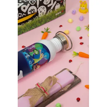 Τα Μυαλά που Κουβαλάς, Πασχαλινή Λαμπάδα με παγούρι μεταλλικό (620ml, stainless steel) & κερί αρωματικό πλακέ (30cm) (ΡΟΖ)