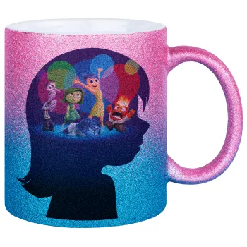 Τα Μυαλά που Κουβαλάς, Κούπα Χρυσή/Μπλε Glitter, κεραμική, 330ml