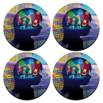 Τα Μυαλά που Κουβαλάς, SET of 4 round wooden coasters (9cm)