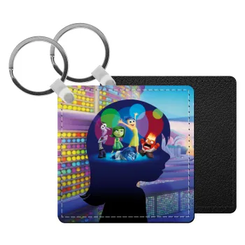 Τα Μυαλά που Κουβαλάς, Μπρελόκ Δερματίνη, τετράγωνο ΜΑΥΡΟ (5x5cm)