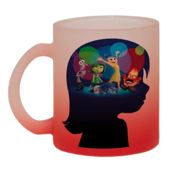 Τα Μυαλά που Κουβαλάς, Κούπα γυάλινη δίχρωμη με βάση το κόκκινο ματ, 330ml